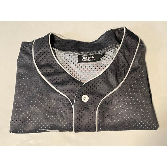The Godfather baseball jersey shirt mens XL The Don button mesh gray - Picture 13 of 14